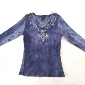 Suzie In The City Top Size Medium  Long Sleeve Purple #B062